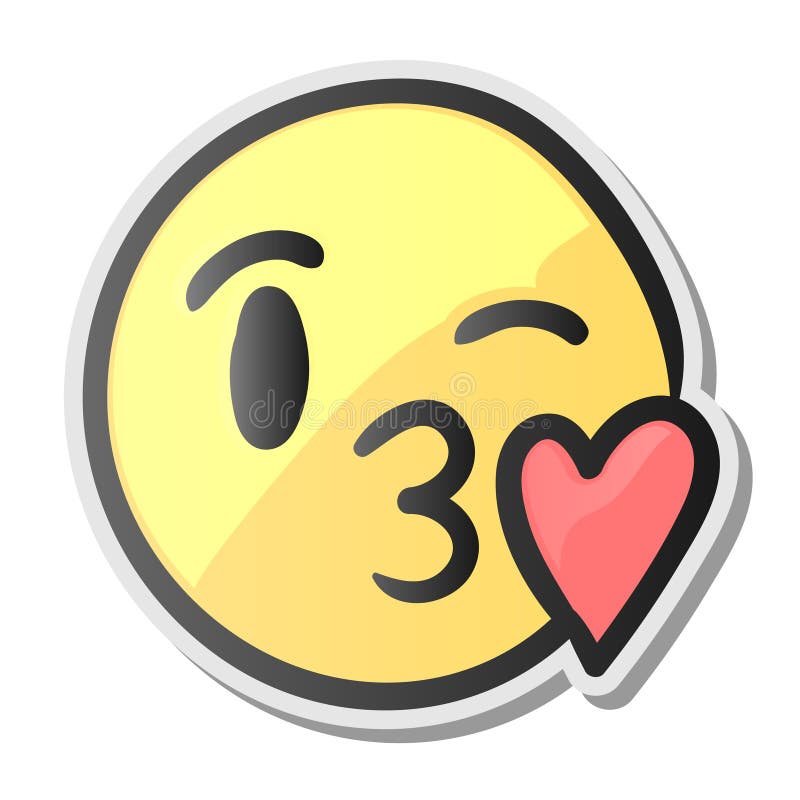 Cute Kissing Emoticon Emoji Smiley Vector Illustration Emoji Love Images