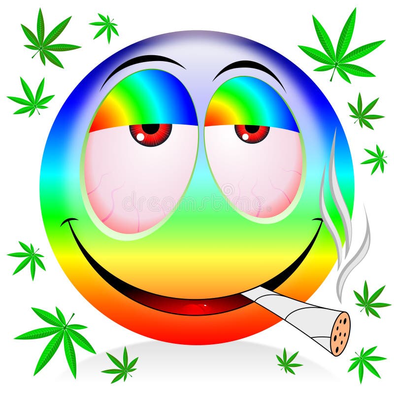 Emoji, Marihuana Fumando Emoticonos - Dibujo Animado Colorido Stock de  ilustración - Ilustración de fondo, abuso: 159660116