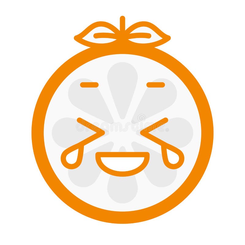Emoji - skratta med orange leende för revor Isolerad vektor vektor illustrationer Emoji - skratta med orange leende för revor Isolerad vektor vektor illustrationer