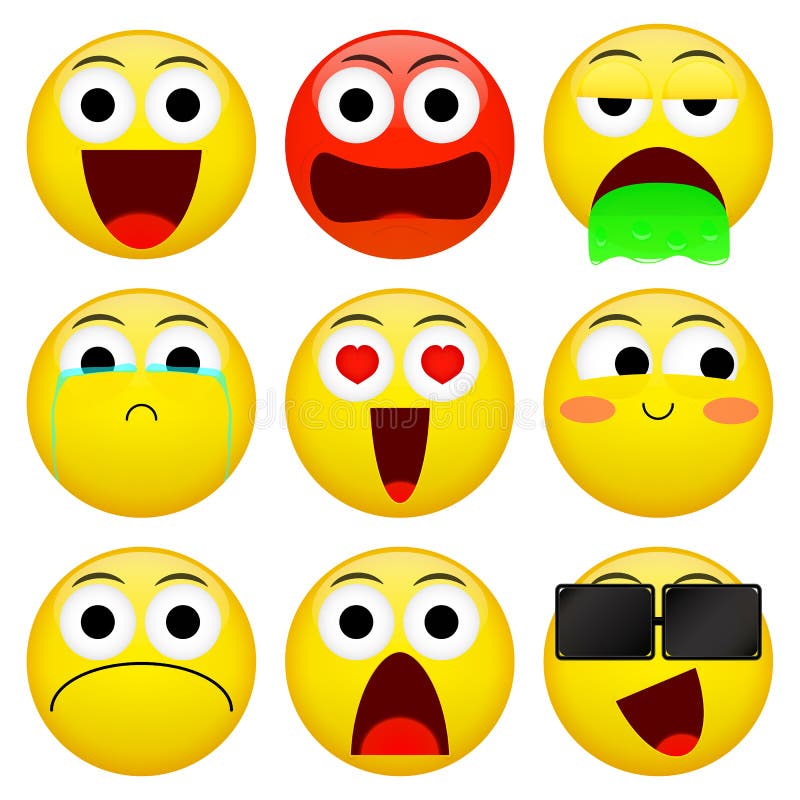Emoji uśmiechu emoticon paczka Wektorowa emoci ilustracja royalty ilustracja Emoji uśmiechu emoticon paczka Wektorowa emoci ilustracja royalty ilustracja