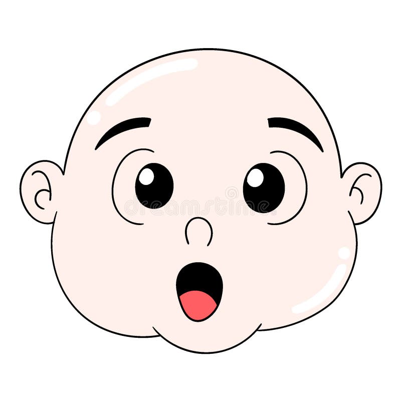 Emoticon Baby Boy Head Being Surprised Gape Open Mouth Stock Vector ...