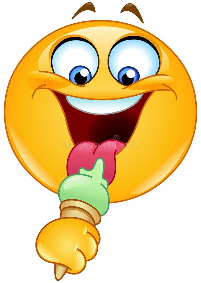 Emoticon con il gelato illustrazione vettoriale