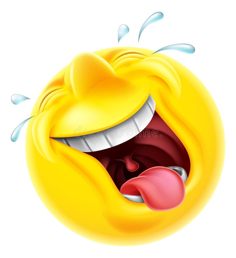 Emoticon de riso de Emoji ilustração stock Emoticon de riso de Emoji ilustração stock
