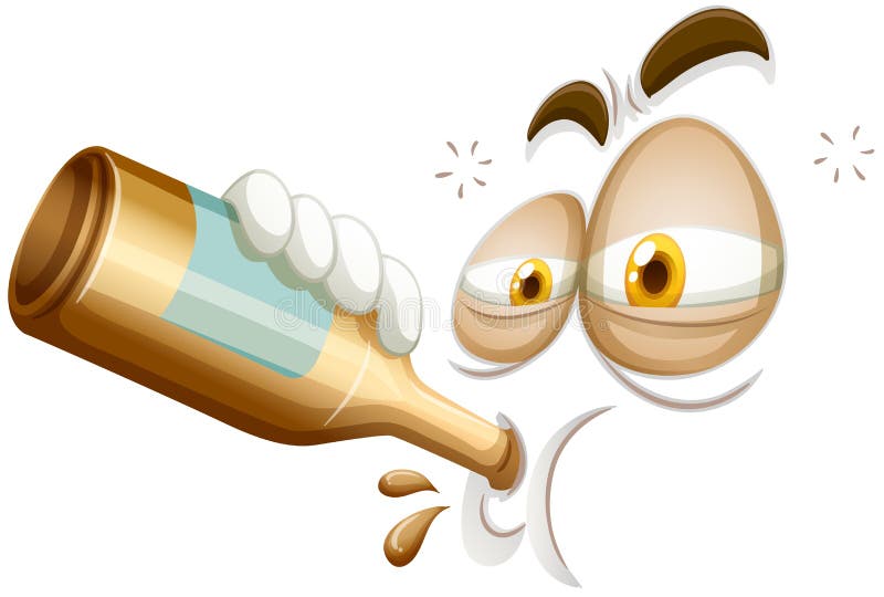 Emoticon de um alcoólico ilustração stock Emoticon de um alcoólico ilustração stock