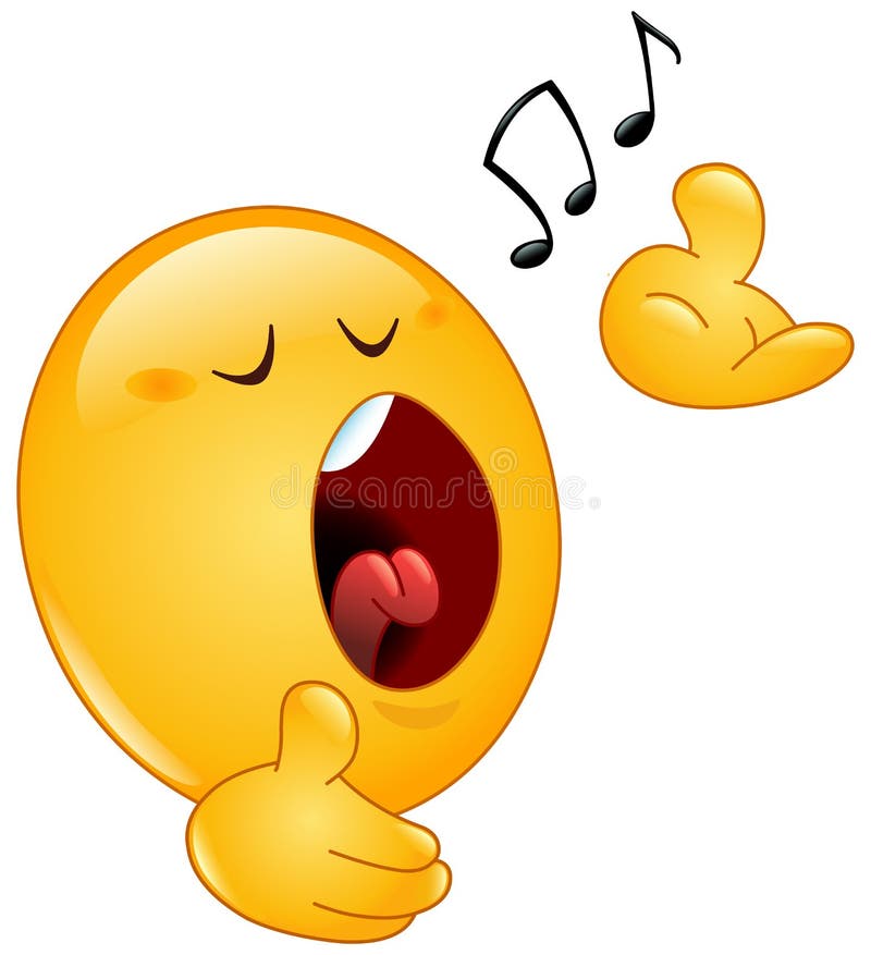 Emoticon di canto illustrazione vettoriale Emoticon di canto illustrazione vettoriale