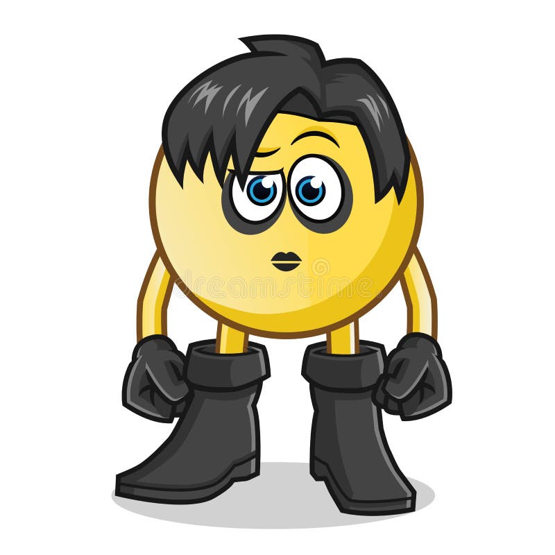 Emoticon Emo Mascot Vector Cartoon Illustration Stock Vector - Illustration  of black, mascot: 113900738