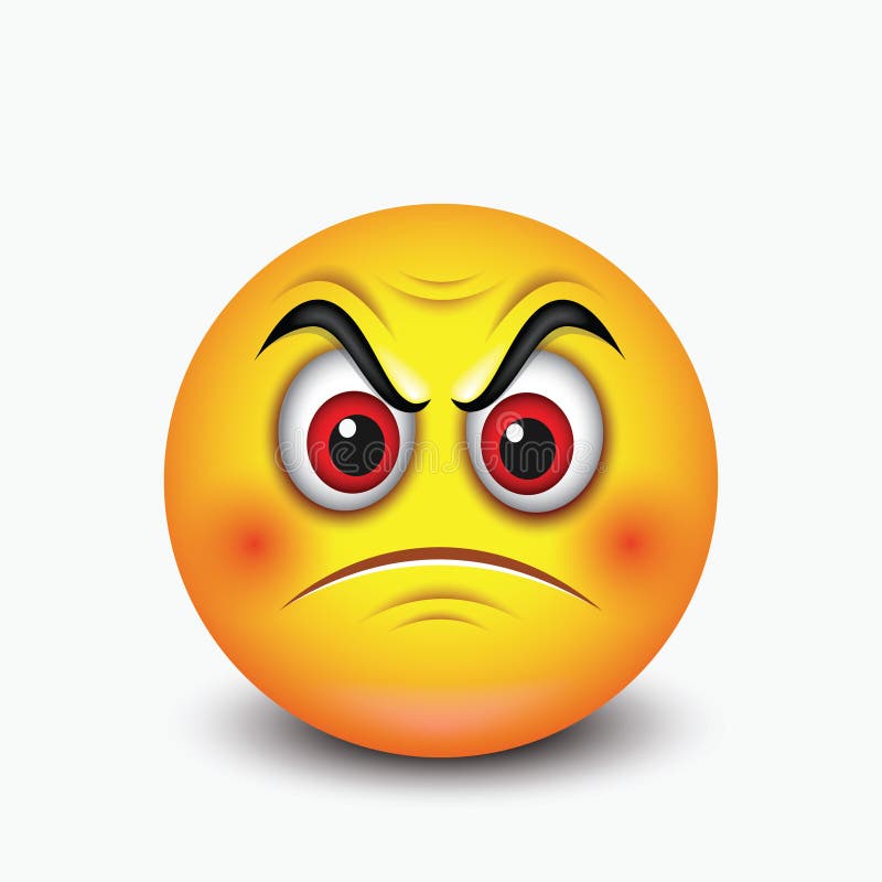 Emoticon enojado - emoji - ejemplo del vector libre illustration Emoticon enojado - emoji - ejemplo del vector libre illustration