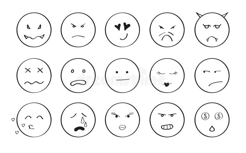 Free Vector  Hand drawn shocked emoji illustration