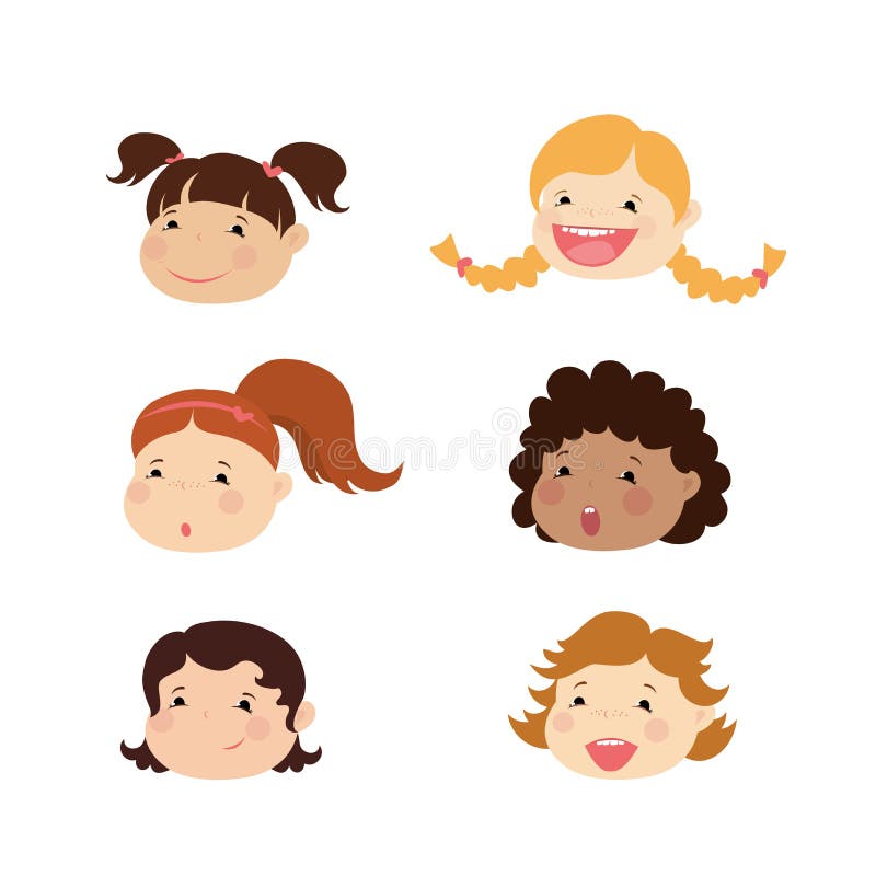 Emoticon ikony ustawiać śliczna dziewczyna z różnorodnymi emocjami, ilustracja wektor Emoticon ikony ustawiać śliczna dziewczyna z różnorodnymi emocjami, ilustracja wektor