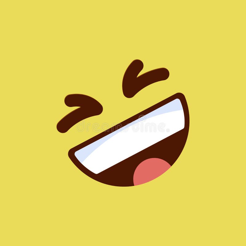 Emoticon Laughing, Emoji Smile Symbol, Isolated on Yellow Background,  Vector Illustration. Stock Vector - Illustration of laugh, icon: 159888313