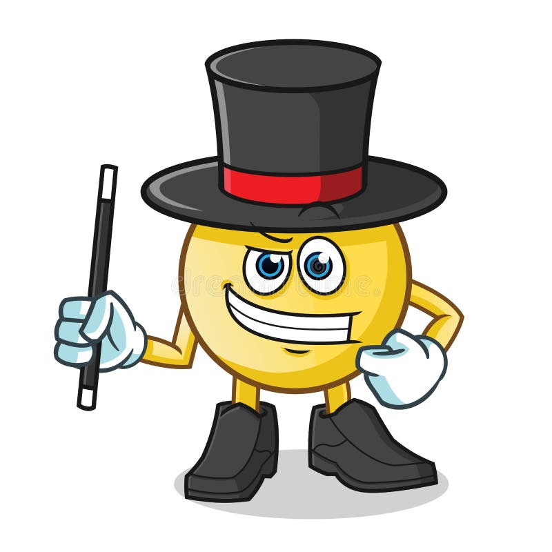 Emoticon magician mascot vector cartoon illustration. This is an original characte vector illustration