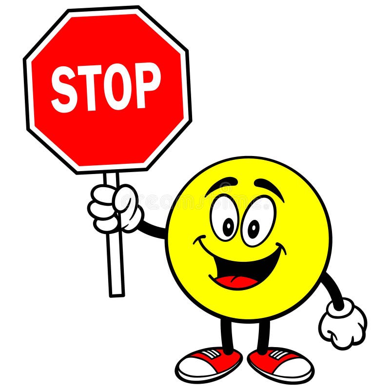 Emoticon Mit Stoppschild Vektor Abbildung Illustration Von Stoppschild