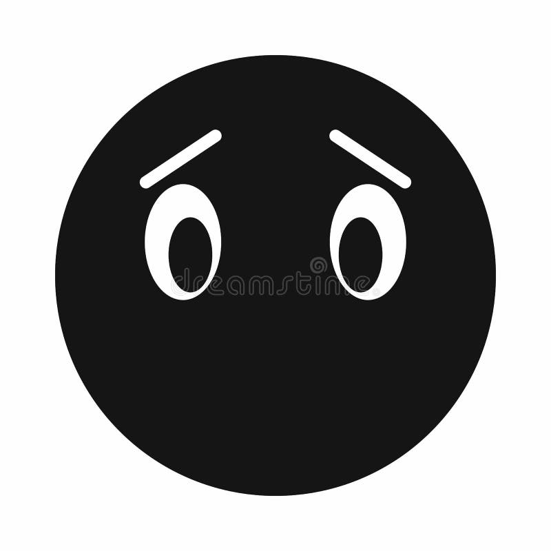 Emoticon without Mouth Icon, Outline Style Stock Illustration ...