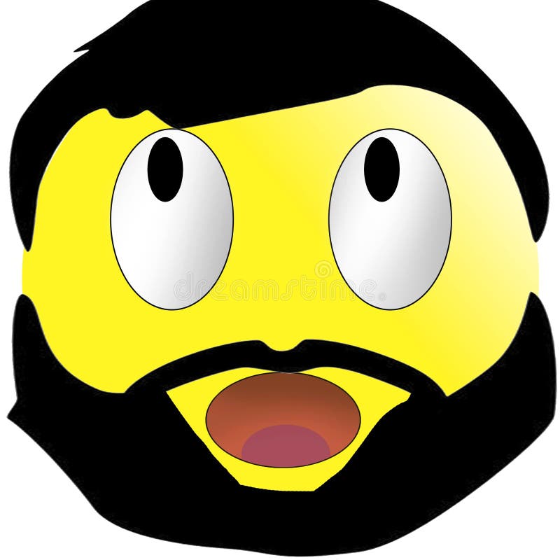 Desenho de Emoji de barba de mulher para colorir