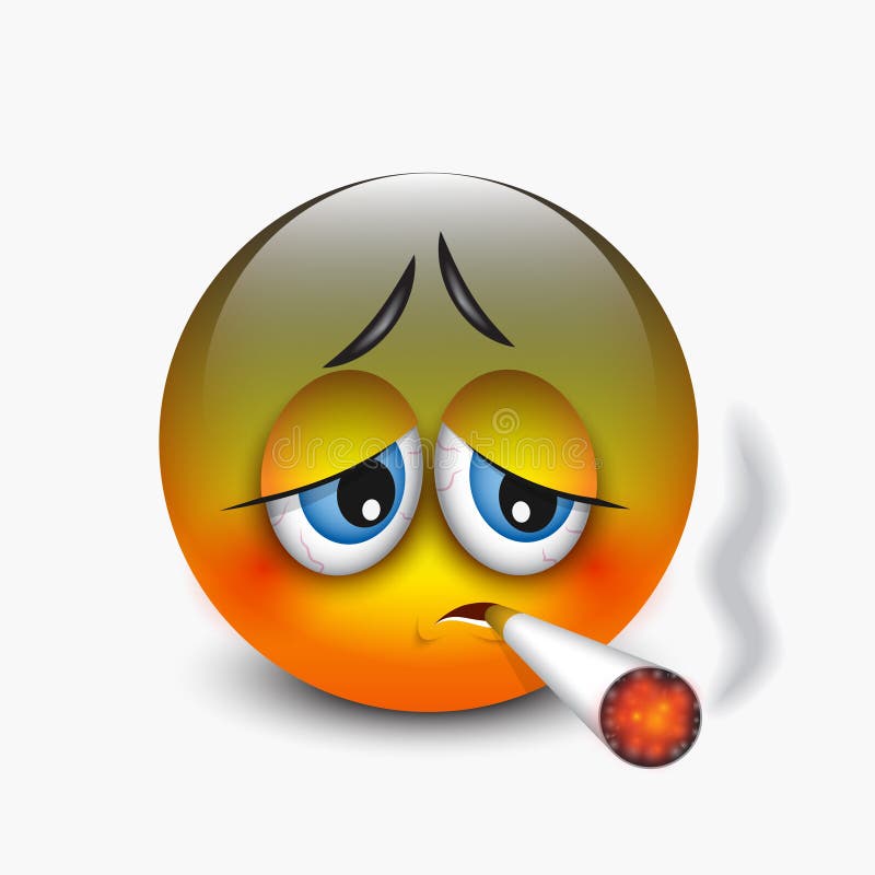 Emoticon Smoking Cigarette, Emoji Vector Illustration Stock Vector