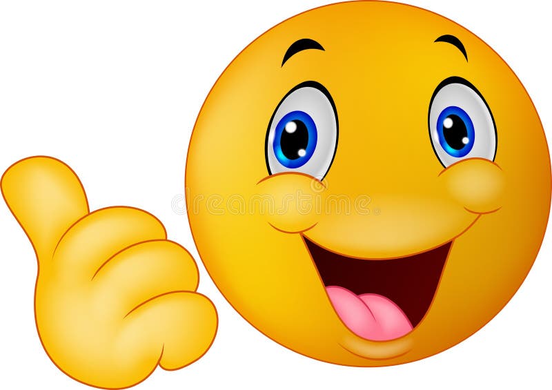 Emoticon sonriente feliz que da los pulgares para arriba ilustración del vector Emoticon sonriente feliz que da los pulgares para arriba ilustración del vector