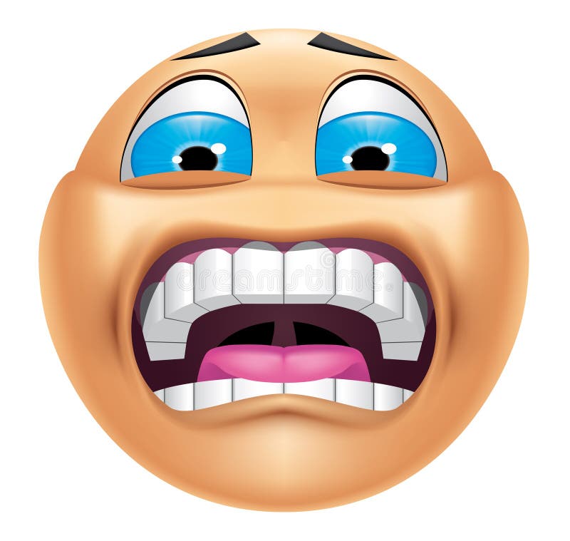 Emoticon terrorizzato illustrazione di stock. Immagine di terrorizzato