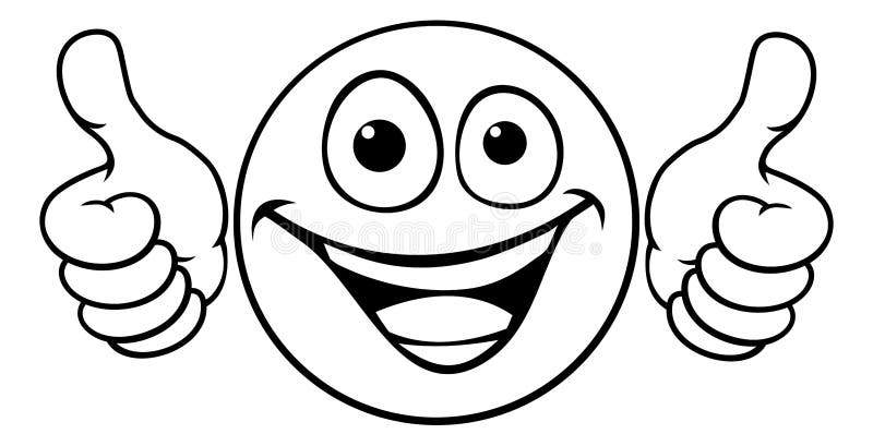 Emoticon Thumbs Up Icon Stock Vector Illustration Of Happy