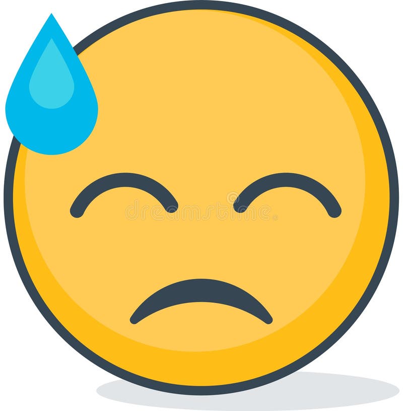 Emoticon triste de grito isolado Emoticon isolado ilustração do vetor