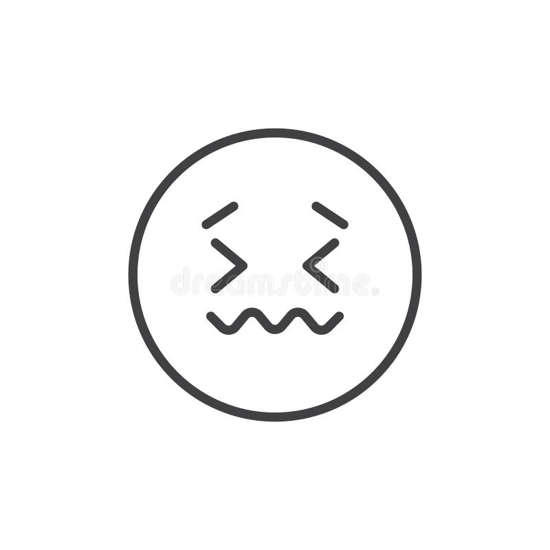 Emoticon twarzy konturu Chora ikona ilustracja wektor Emoticon twarzy konturu Chora ikona ilustracja wektor