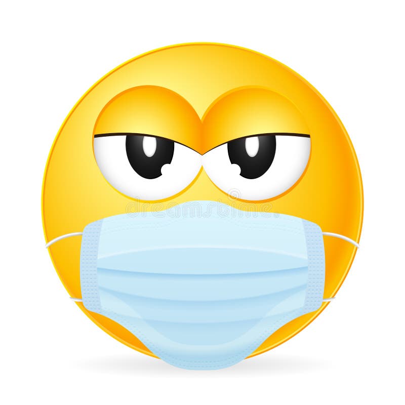 Emoticon Wearing Medical Mask Stock Vector Illustration of safety