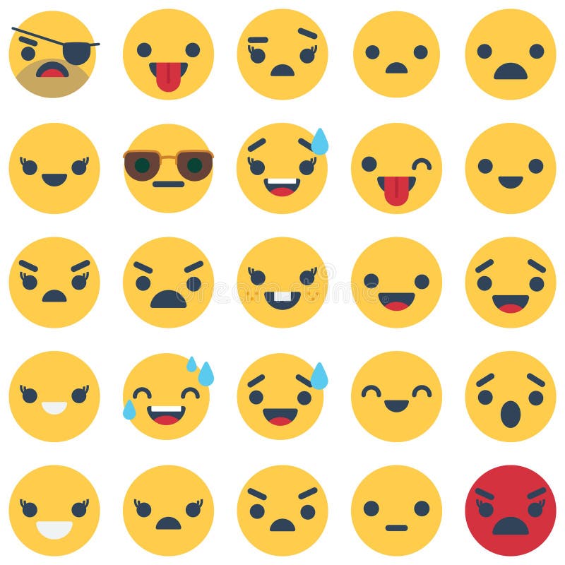 Emoticon y Emoji Isolated Vector iconos que se pueden modificar fÃ¡cilmente o editar en cualquier color libre illustration