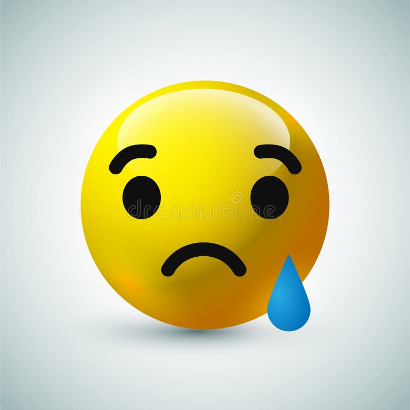 Emoji triste 3d nas mídias sociais do facebook