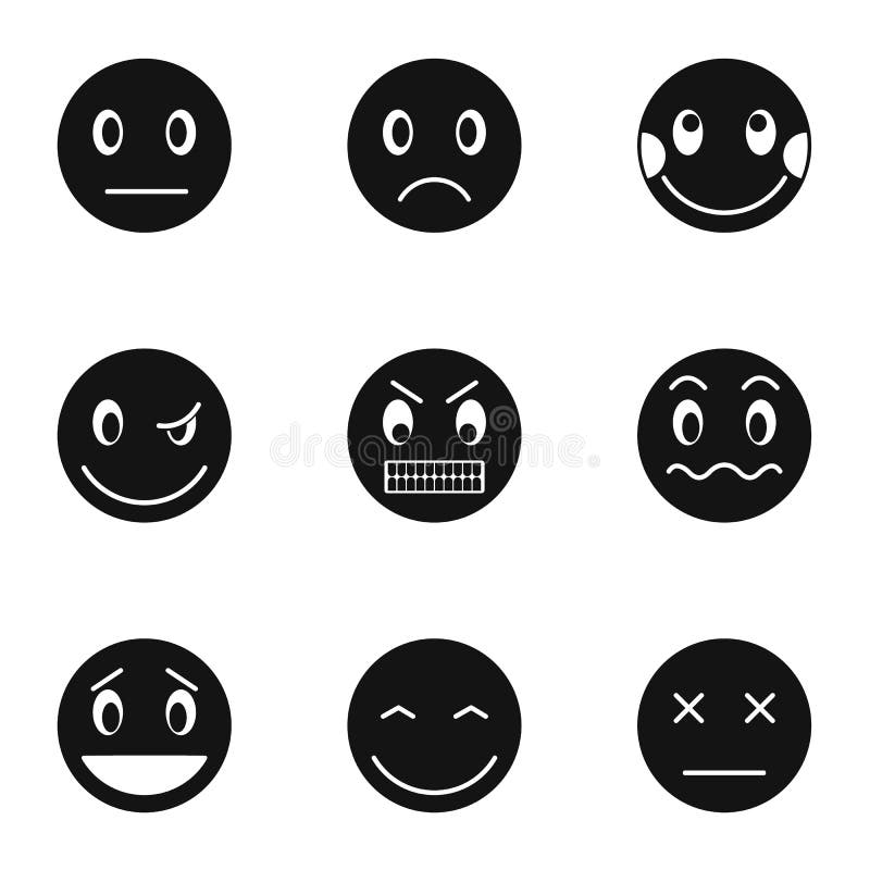 Emoticons dla gawędzić ikony ustawiają, prosty styl royalty ilustracja Emoticons dla gawędzić ikony ustawiają, prosty styl royalty ilustracja