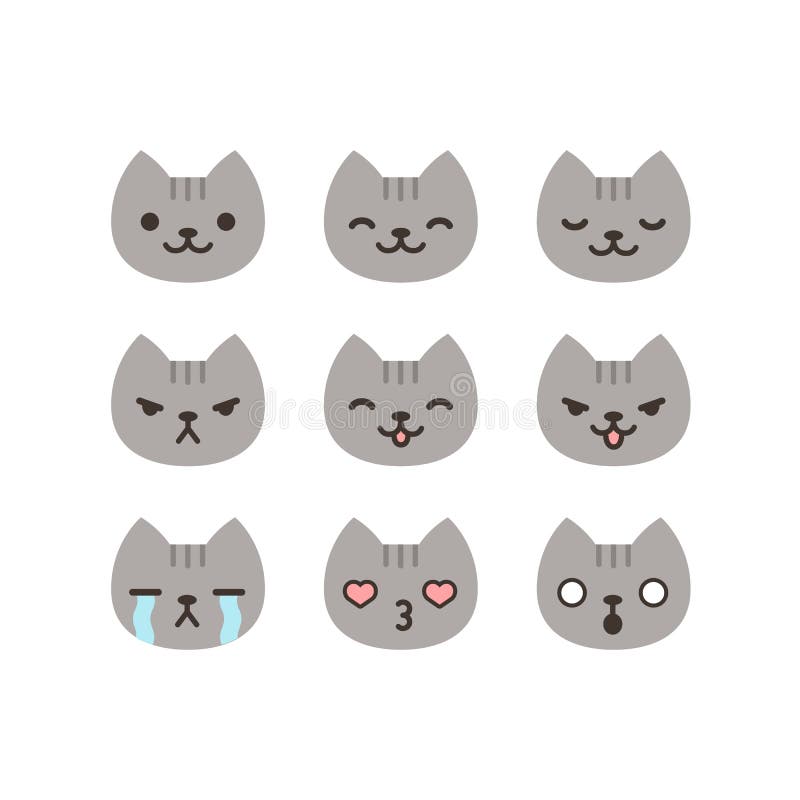 Conjunto De Gato Ninja Bonito Dos Desenhos Animados. Adorável Vector Preto  E Branco Desenhos No Estilo Japonês Moderno Simples. Royalty Free SVG,  Cliparts, Vetores, e Ilustrações Stock. Image 75175565