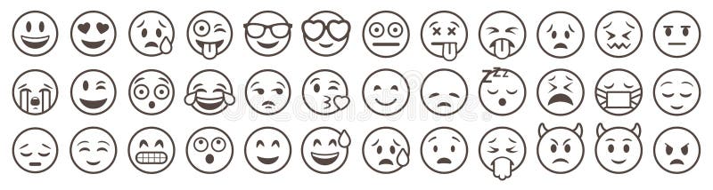 Emoticons set. Emoji faces collection.