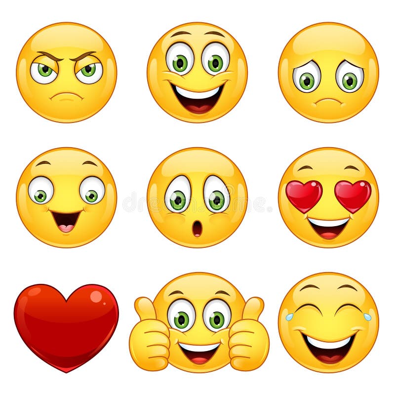 Emoticons set, vector. stock vector. Illustration of friendly 75595086