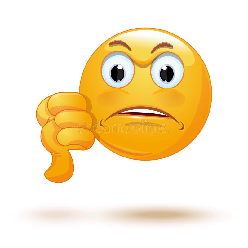 Emoticonvisningen tummar ner stock illustrationer Emoticonvisningen tummar ner stock illustrationer