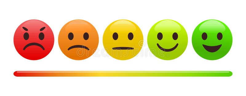Emotion feedback scale. Vector. Emotion feedback scale. Includes such emoticon as angry, sad, neutral, joy and happy expression, arranged into a horizontal row vector illustration Emotion feedback scale. Vector. Emotion feedback scale. Includes such emoticon as angry, sad, neutral, joy and happy expression, arranged into a horizontal row vector illustration