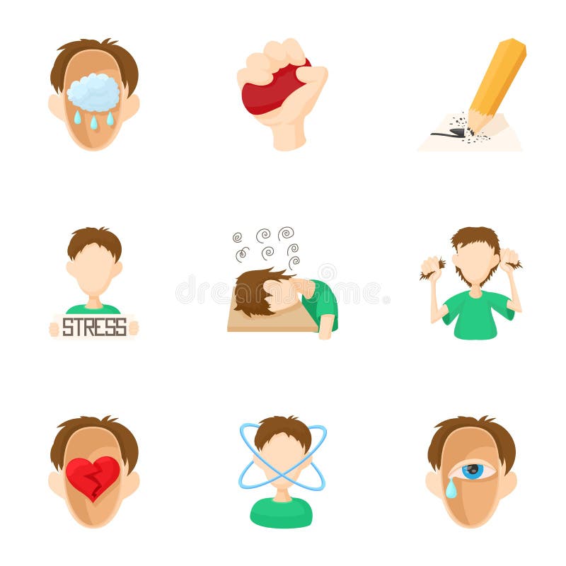 Emotional Feelings Icons Set, Cartoon Style Stock Illustration - Illustration of person, hair: 127021121 Emotional Feelings Icons Set, Cartoon Style Stock Illustration - Illustration of person, hair: 127021121
