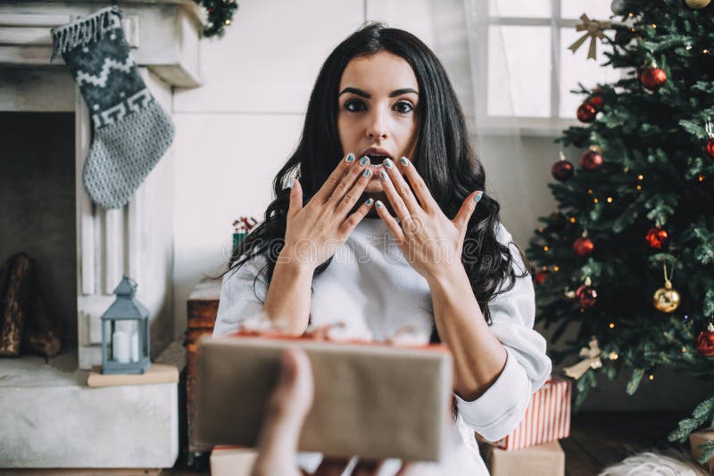 Portrait of beautiful girl before christmas stock image Portrait of beautiful girl before christmas stock image