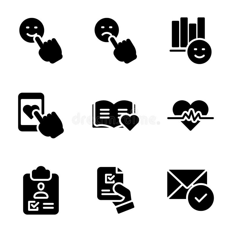 Emotionale Meinungs-und Checklisten-Vektoren verpacken lizenzfreie abbildung Emotionale Meinungs-und Checklisten-Vektoren verpacken lizenzfreie abbildung