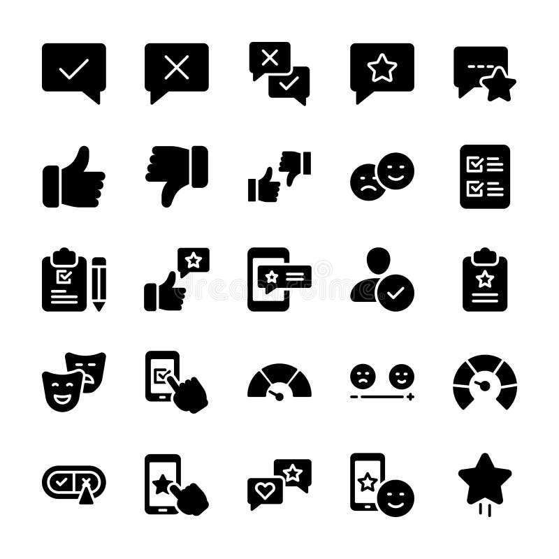 Emotioneel Advies en Controlelijst Stevig Pictogrammenpak royalty-vrije illustratie Emotioneel Advies en Controlelijst Stevig Pictogrammenpak royalty-vrije illustratie