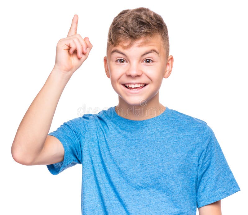 Emotioneel portret van een tienerjongen stock foto's