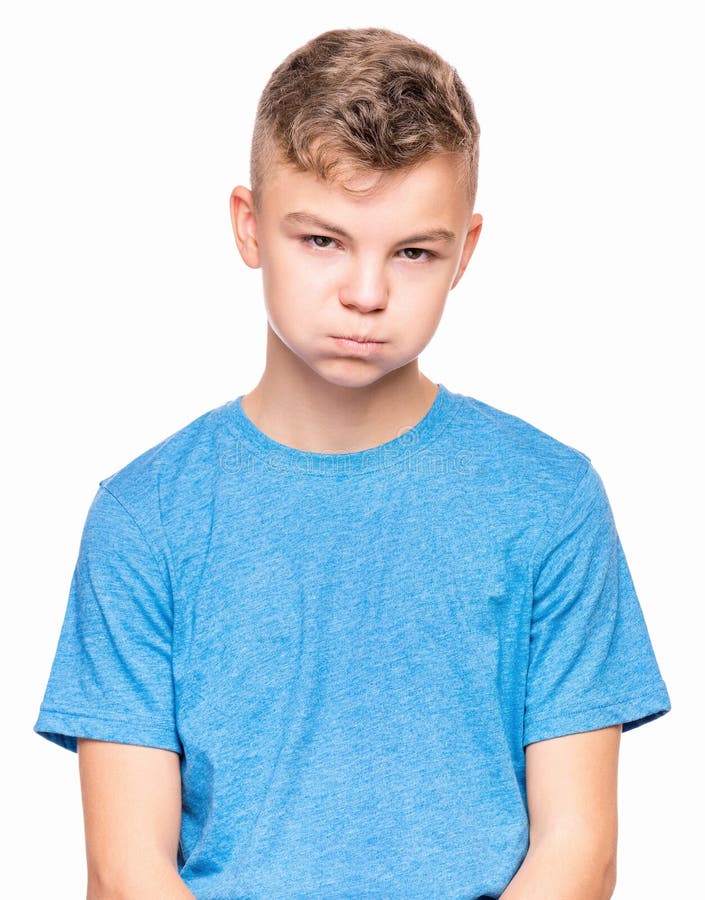 Emotioneel portret van een tienerjongen stock fotografie