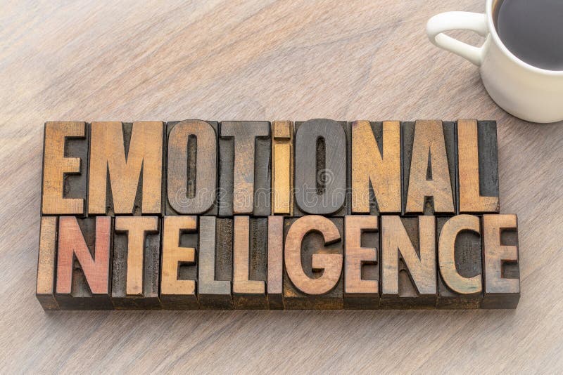 Emotionele intelligentie - woordsamenvatting in uitstekend houten type