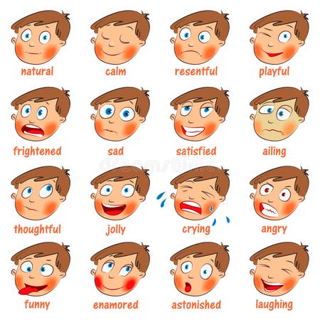 Emotions Cartoon Facial Expressions Stock Illustrations – 5,515 ...