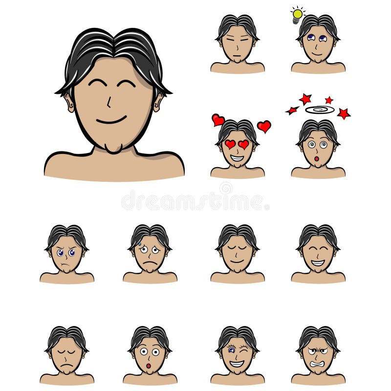 Emotions Man Middle Parting Hair Male Character. Handsome Man Emoji with Various Facial Expressions. Illustration in Stock Vector - Illustration of cute, fretful: 181598213 Emotions Man Middle Parting Hair Male Character. Handsome Man Emoji with Various Facial Expressions. Illustration in Stock Vector - Illustration of cute, fretful: 181598213