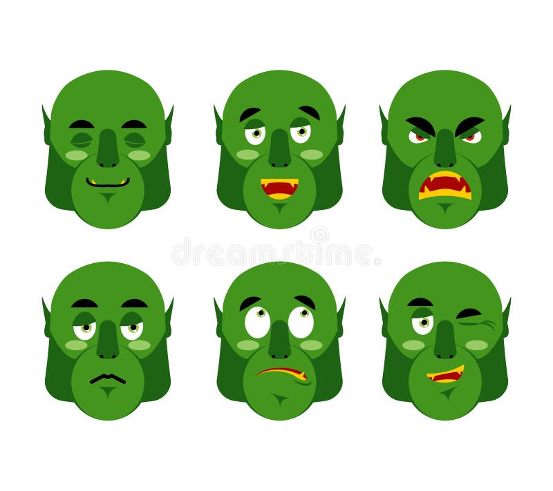 Ogre Sad Emoji. Goblin Sorrowful Emotion Isolated Stock Vector -  Illustration of ball, creature: 85429623