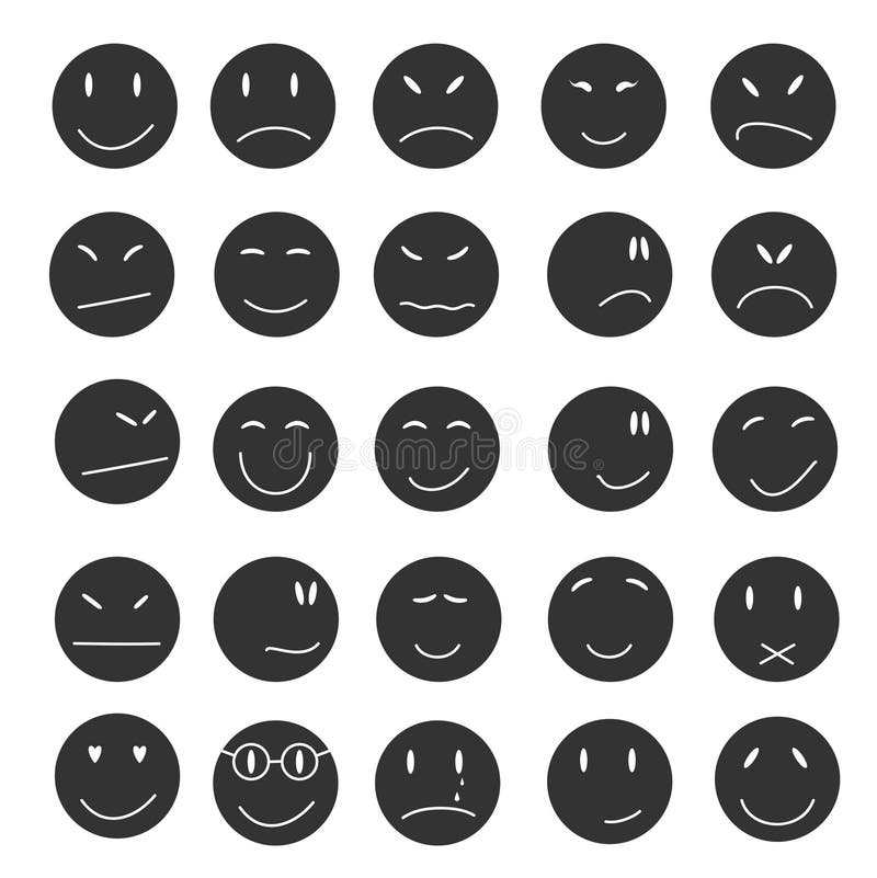 Emotsii d'expressions figéees d'icônes de sourire. illustration libre de droits