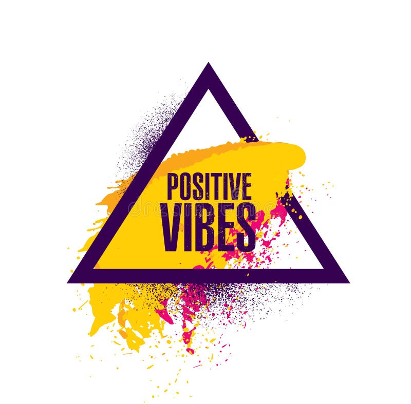 Emozioni positive Modello creativo d'ispirazione del manifesto di citazione di motivazione Progettazione dell'insegna di tipograf illustrazione di stock