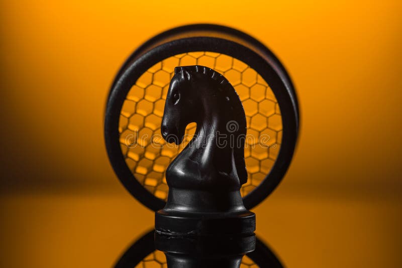 Emphasis On Knight Chess Piece Yellow Stock Photo 1320925034