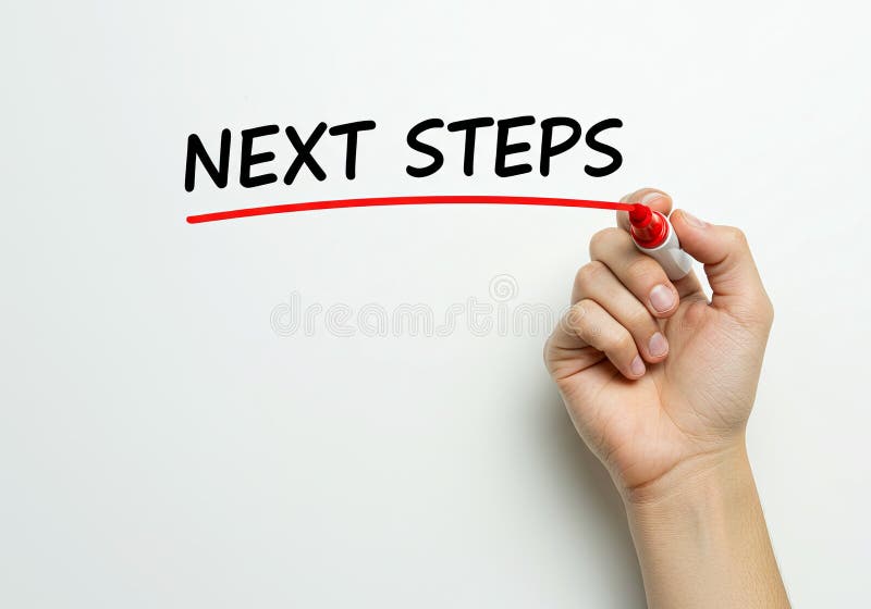 Emphasizing next steps with red underline vector illustration