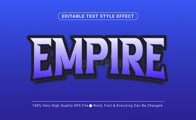 3d Empire Esport Gaming Text Effect, Editable Text Effect vector illustration