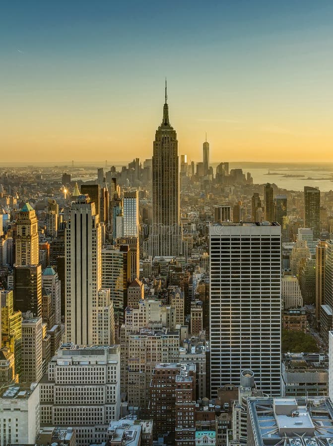 Empire State Building för New York horisontManhatten Cityscape arkivfoto Empire State Building för New York horisontManhatten Cityscape arkivfoto
