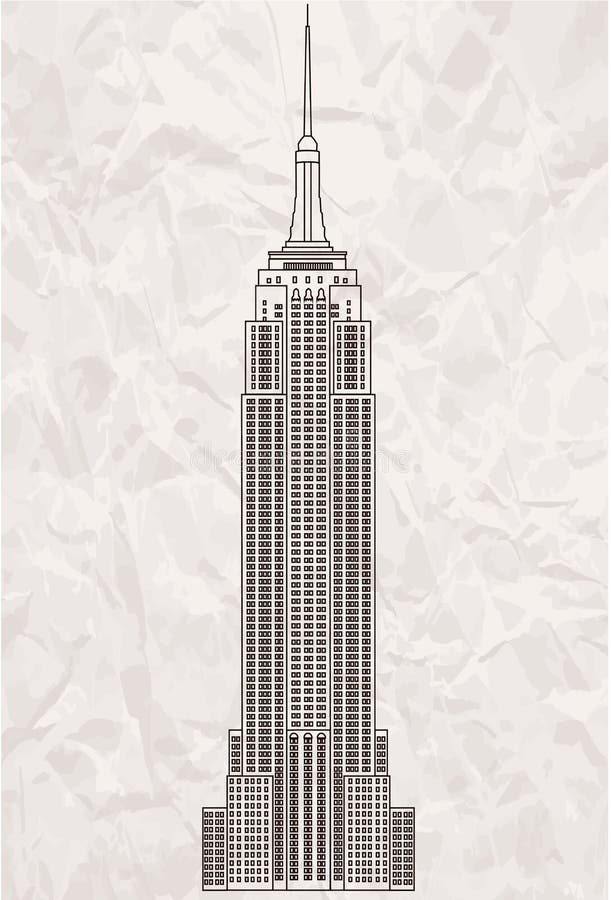 On Top of the Empire State Building Print, Perspective Drawing
